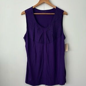 Coldwater Creek purple feather edge tank size 16 NWT
